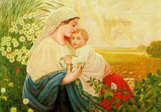 Adolf Hitler Mother Mary with the Holy Child Jesus Christ Norge oil painting art